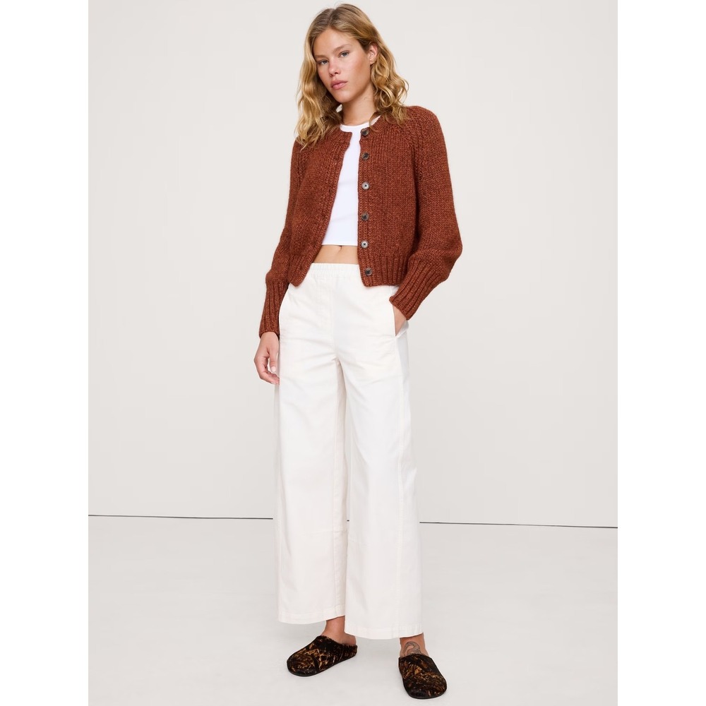 NWT Banana Republic Cotton Alpaca Merino Raglan Cardigan XXL Red Paprika Relaxed